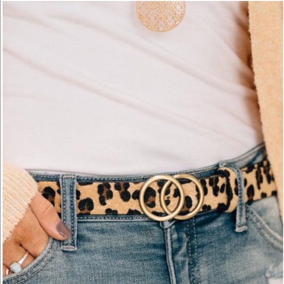 LEOPARD FAUX HIDE DOUBLE O LEATHERETTE BELT - Picture 3 of 3